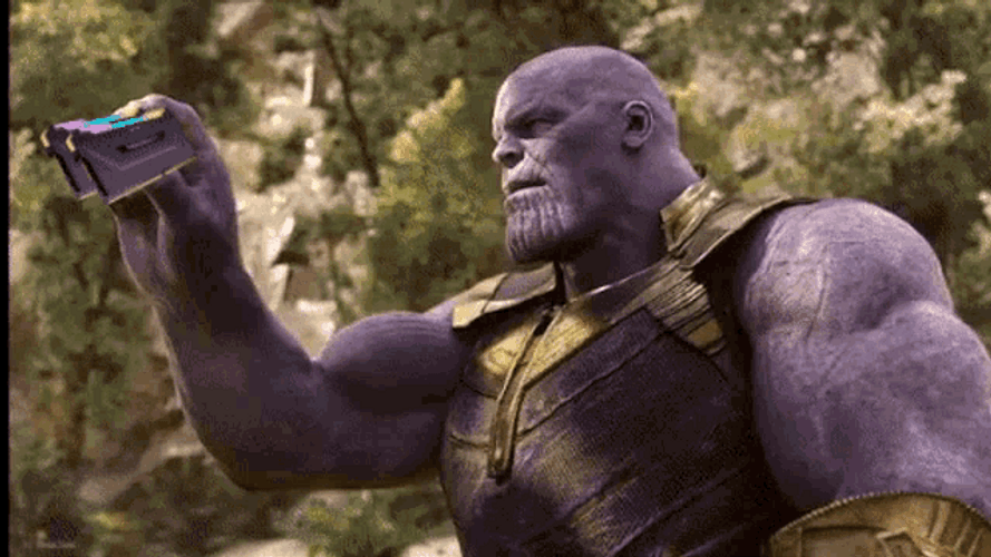Marvels Endgame Thanos Rgb Gauntlet Activated Meme GIF