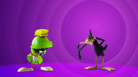 Marvin Incinerate Duck With Raygun GIF