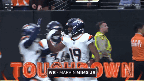 Marvin Mims Jr Celebrating Touchdown GIF