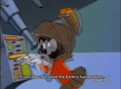 Marvin The Martian Says I 'M Just About To Solve The Earth 'S Fuel Problem On Cartoon Network GIF