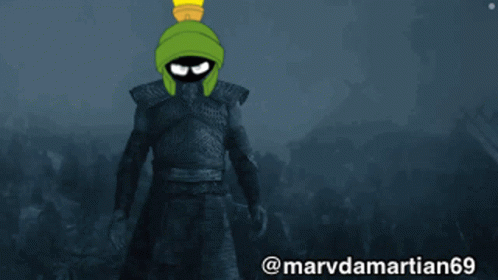 Marvin The Martian Standing In Front Of Crowd GIF