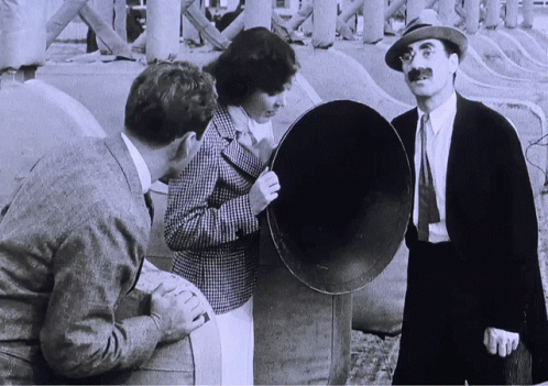Marx Brothers Groucho Listening GIF