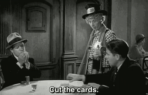Marx Brothers Harpo Cut Cards GIF