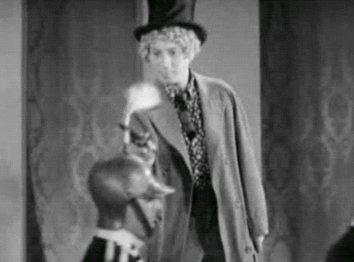 Marx Brothers Harpo Cutting Hats GIF