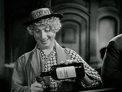 Marx Brothers Harpo Pouring Drink GIF