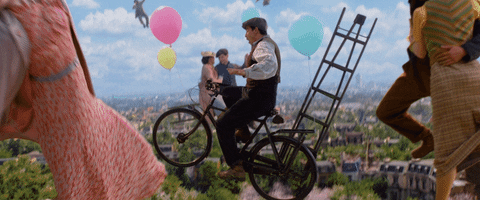 Mary Poppins Flying Bike GIF