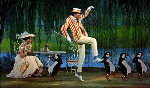 Mary Poppins Plays Penguin GIF