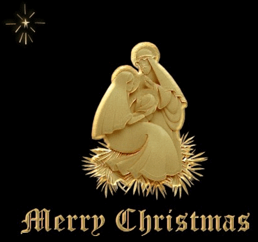 Mary With Infant Jesus Religious Christmas GIF