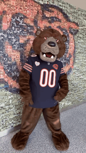 Mascot Bear In Jersey Number 00 GIF