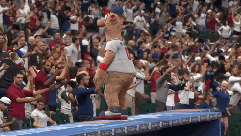 Mascot Cheering For Baseball Team GIF
