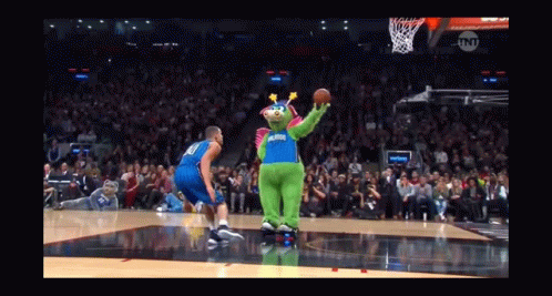Mascot In Blue Jersey Number 24 GIF