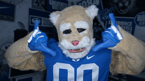 Mascot in Blue Number 00 Jersey