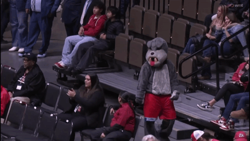 Mascot in Gray and Red Outfit Number 23