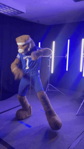 Mascot in Kentucky Jersey Dancing