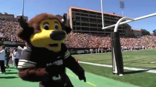 Mascot in Number 3 Jersey Running