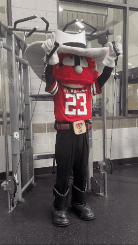 Mascot in Red Jersey Number 23