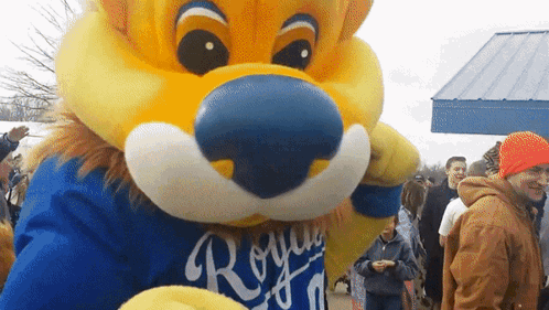 Mascot in Royals Blue Shirt