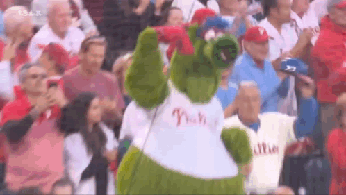 Mascot In White Phillies Shirt GIF