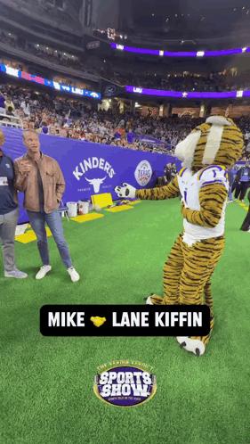 Mascot Mike Lane Kiffin on Sports Field