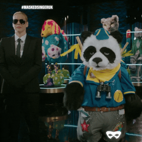 Mascot Of Panda Bear Waving GIF
