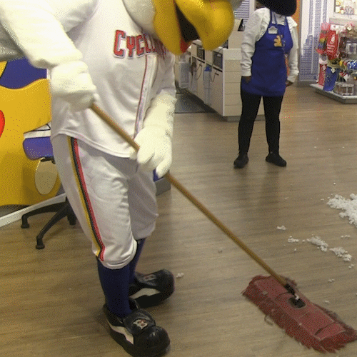 Mascot Sweeping GIF