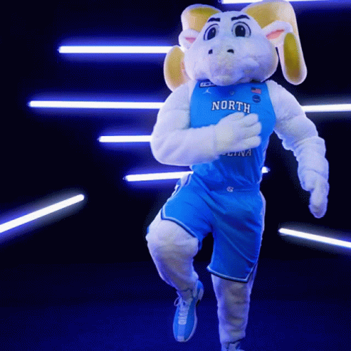 Mascot Wearing North Carolina Jersey GIF