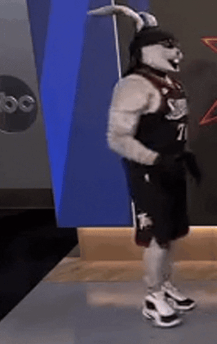 Mascot Wearing Number 71 Jersey GIF