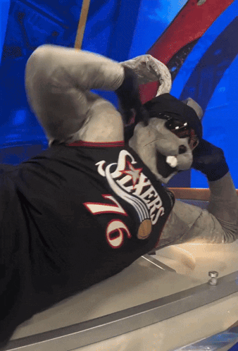Mascot Wearing Sixers Jersey GIF
