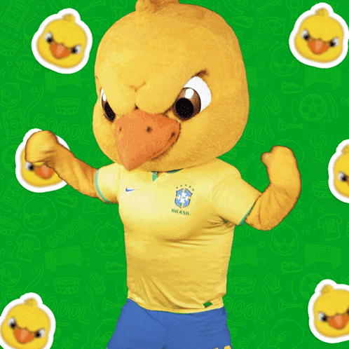 Mascot With Brasil Shirt
