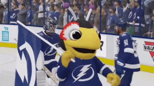 Mascot With Lightning Bolt Jersey GIF