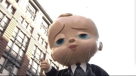 Mascott Jimbo Boss Baby Parade GIF