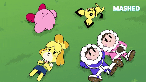 Mashed Pichu With Kirby Isabelle And Ice Climbers GIF