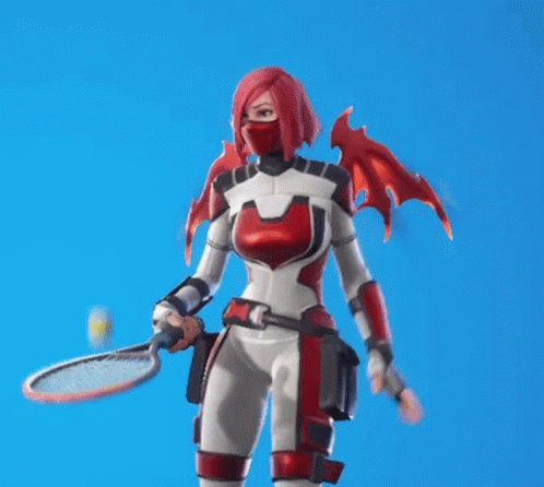 Mask Girl Tennis Playing Fortnite Meme GIF
