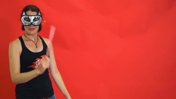 Mask Lady And Her Magic Wand Creates 5 Star GIF