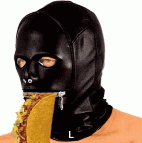 Masked Man Eating Taco GIF