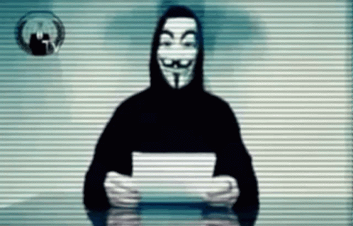 Masked Man Holding Paper on Striped Background