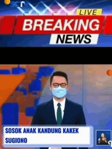 Masked Man With Glasses on Breaking News