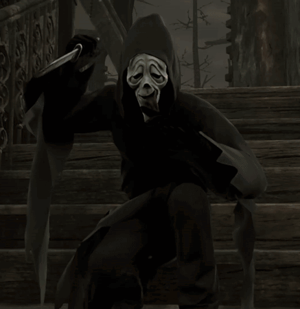 Masked Person Holding Knife