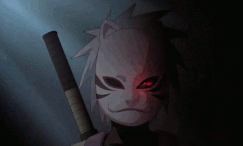 Masked Person With Sword And Red Eyes GIF