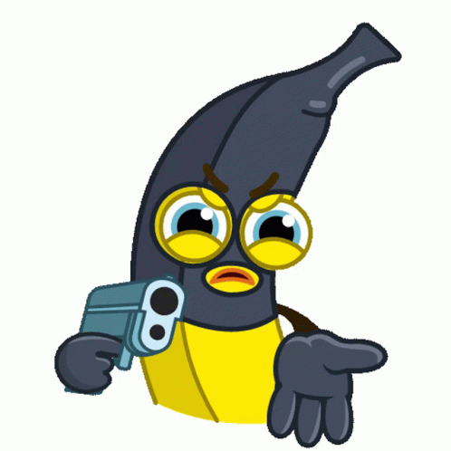Masked Robber Banana Pointing Gun GIF
