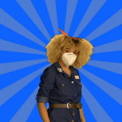 Masked Woman Flexing Arm Our Time Now GIF