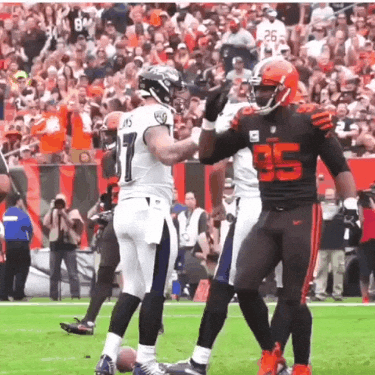 Mason Rudolph Myles Garrett Bowed GIF