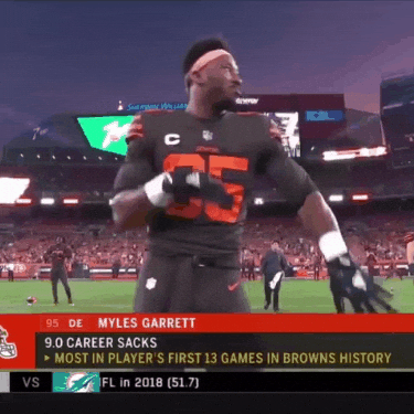 Mason Rudolph Myles Garrett Dancing Victory GIF