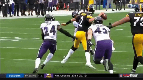 Mason Rudolph Myles Garrett Fall Down GIF