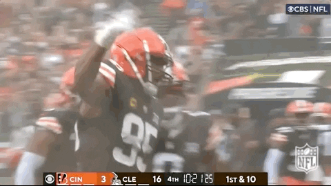 Mason Rudolph Myles Garrett Spinning GIF