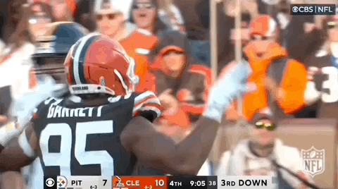 Mason Rudolph Myles Garrett Third Down GIF