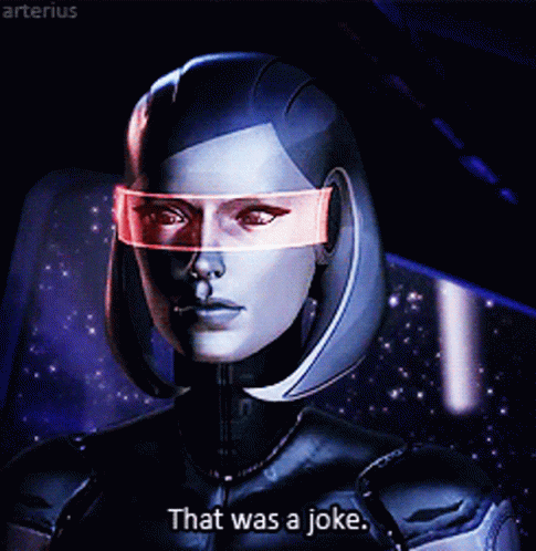 Mass Effect 3 Edi Joke GIF