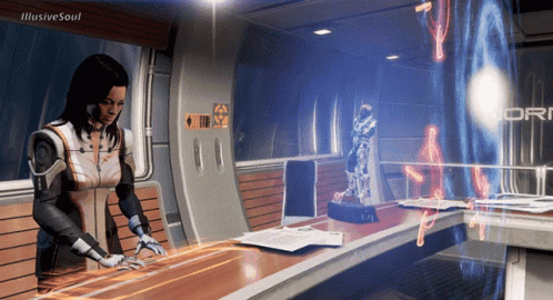 Mass Effect 3 Miranda Lawson Typing GIF