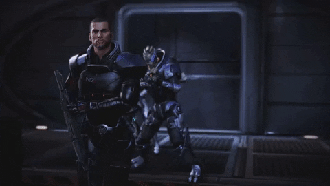Mass Effect 3 Shepard Aim Gun GIF