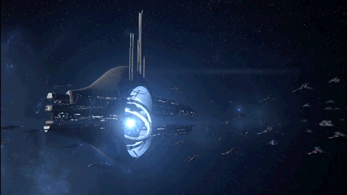 Mass Effect 3 Space Ship Exploring GIF